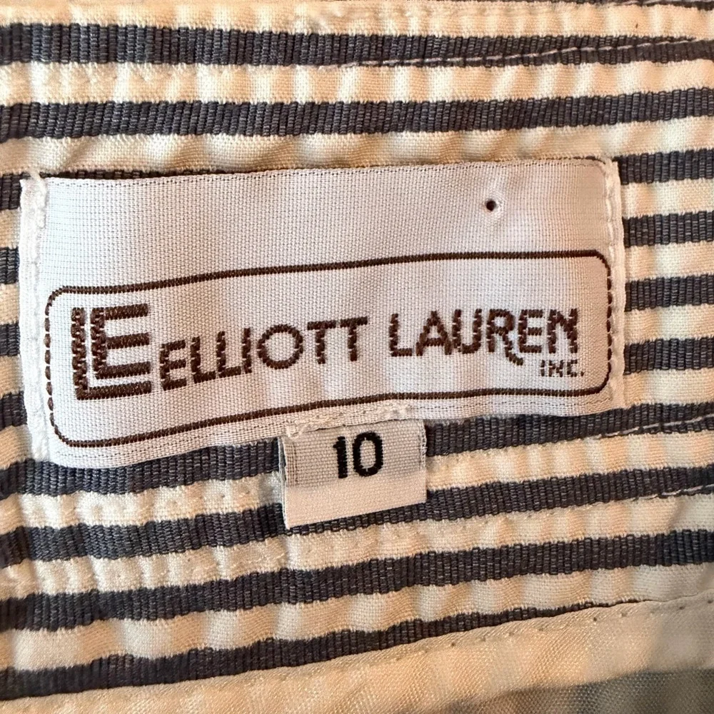 Elliott Lauren Navy & White Striped A-Line Skirt size 10